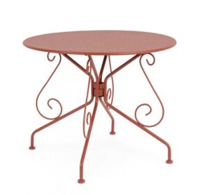 BIZZOTTO Kulatý zahradní stůl ETIENNE cihlový ø90 cm