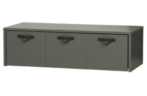 vtwonen Dřevěná sedací lavice STAGE s úložnými prostory zelená