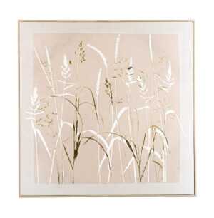 BIZZOTTO Obraz v rámu 60 x 60 cm béžový s lučními motivy