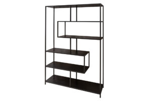 Invicta Kovová knihovna SLIM LINE 185x115 černá cm