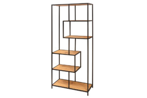 Invicta Kovová knihovna SLIM LINE 185x77 dub cm