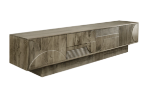 Invicta Mangový TV stolek ART DECO šedá 200 cm